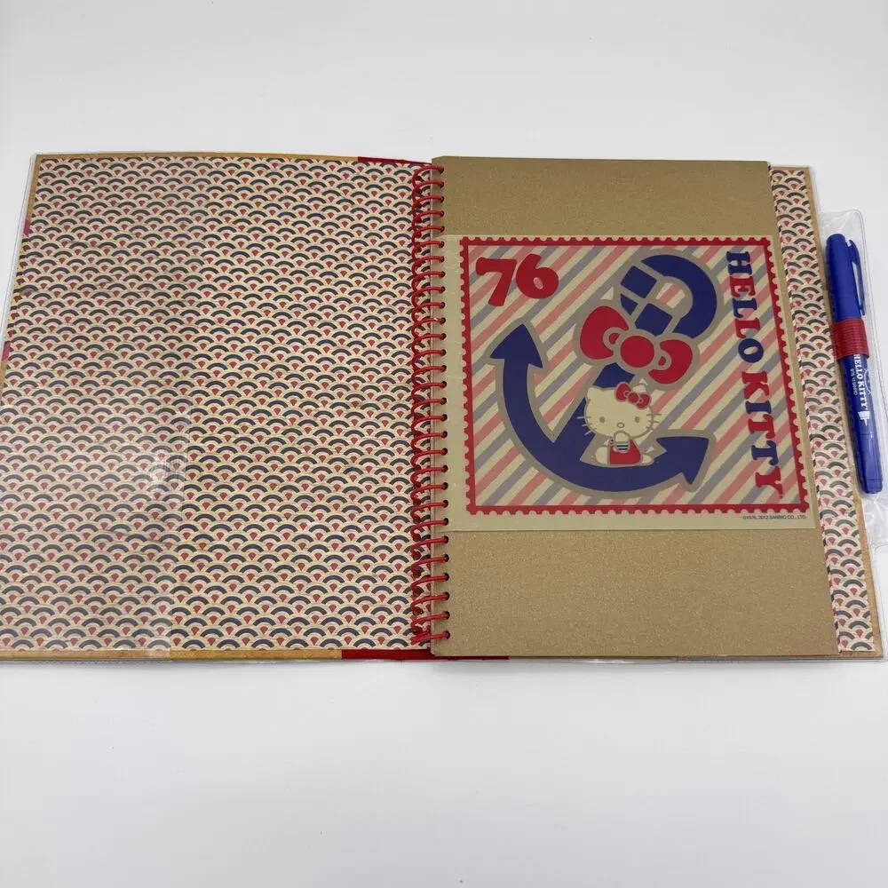 Hello Kitty Journal Notebook Spiral Nautical Travel 40 Sheets Pen Sanrio Y2K
